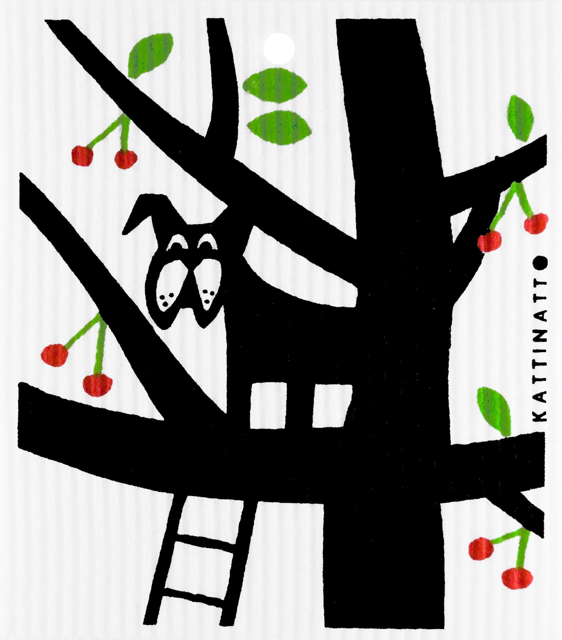 swedethings-cad dishcloth Dog In Cherry Tree