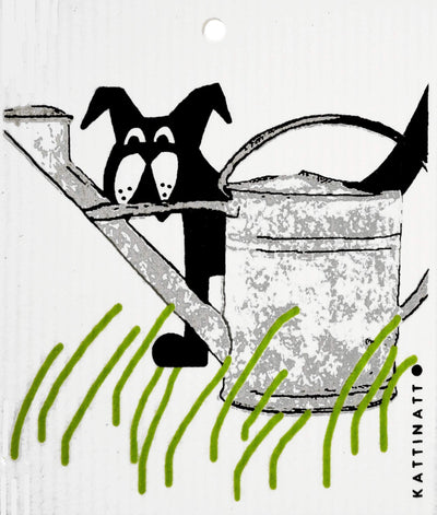 Dog Behind Wateringcan