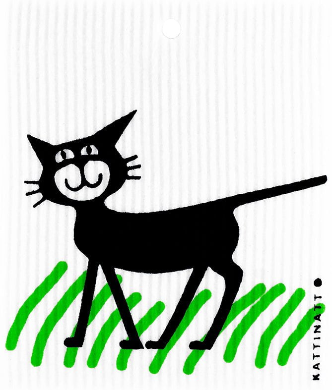 swedethings-cad dishcloth Cat in Grass