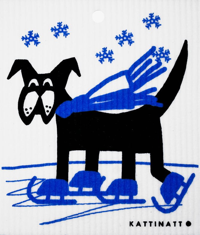 swedethings-cad dishcloth Dog on Skates