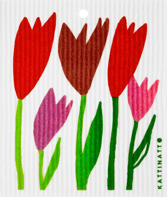 swedethings-cad dishcloth Tulips: Red and Purple