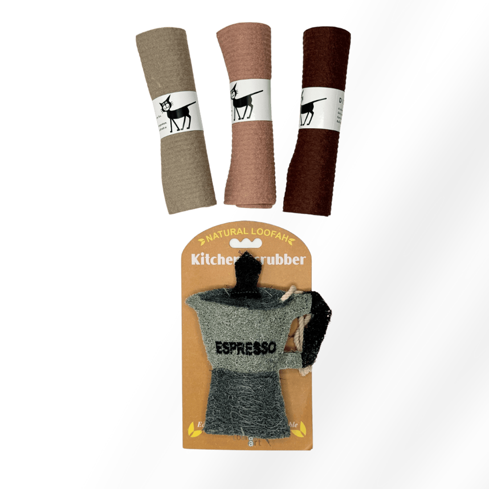 swedethings-cad dishcloths Coffeehouse Neutrals Dishcloth and Loofah Bundle