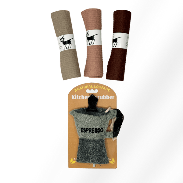 swedethings-cad dishcloths Coffeehouse Neutrals Dishcloth and Loofah Bundle