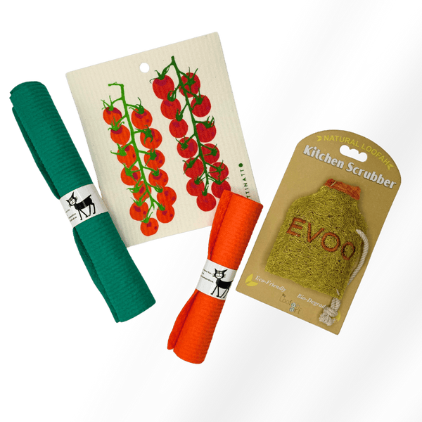 swedethings-cad dishcloths Savoury Dishcloth and Loofah Bundle