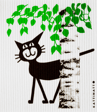 Cat Behind Birch