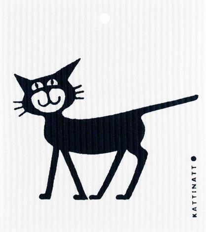  swedethings-cad dishcloth Cat Black