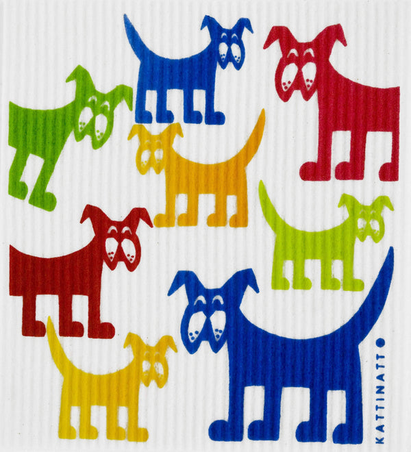  swedethings-cad dishcloth Colourful Dogs Medium Size