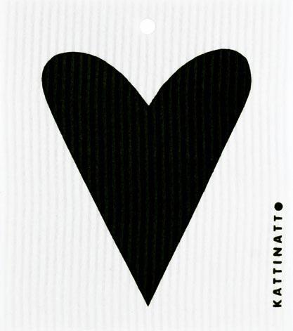  swedethings-cad dishcloth Heart Black