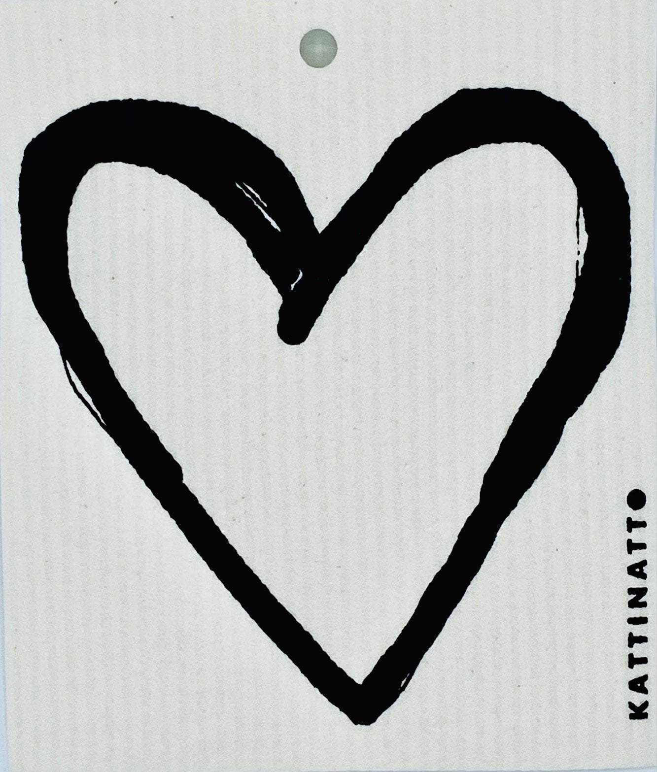 swedethings-cad dishcloth Heart: Outline Black