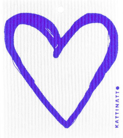 swedethings-cad dishcloth Heart Outline- Blue