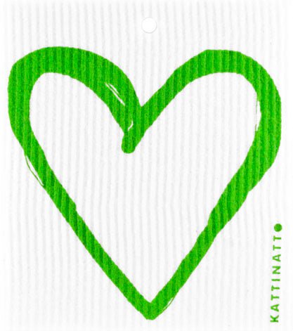 swedethings-cad dishcloth Heart Outline- Green
