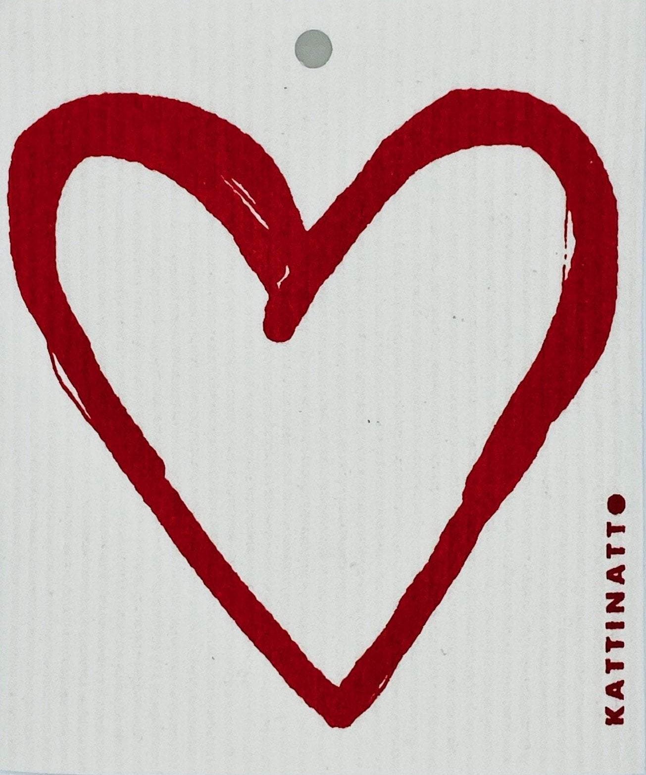 swedethings-cad dishcloth Heart: Red Outline