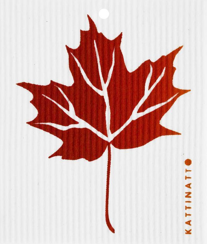 swedethings-cad dishcloth Maple Leaf Red