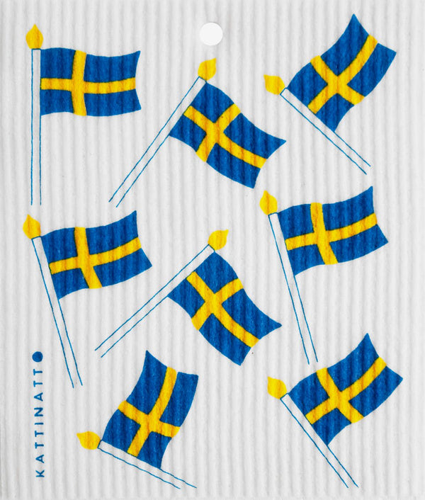 swedethings-cad dishcloth Swedish Flags