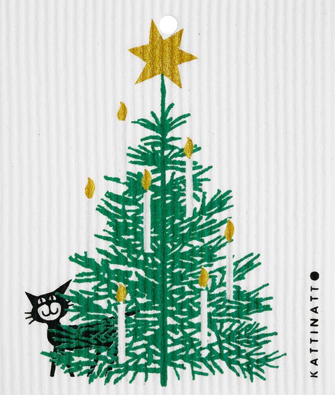 swedethings-cad Home & Garden Christmas Tree with Cat